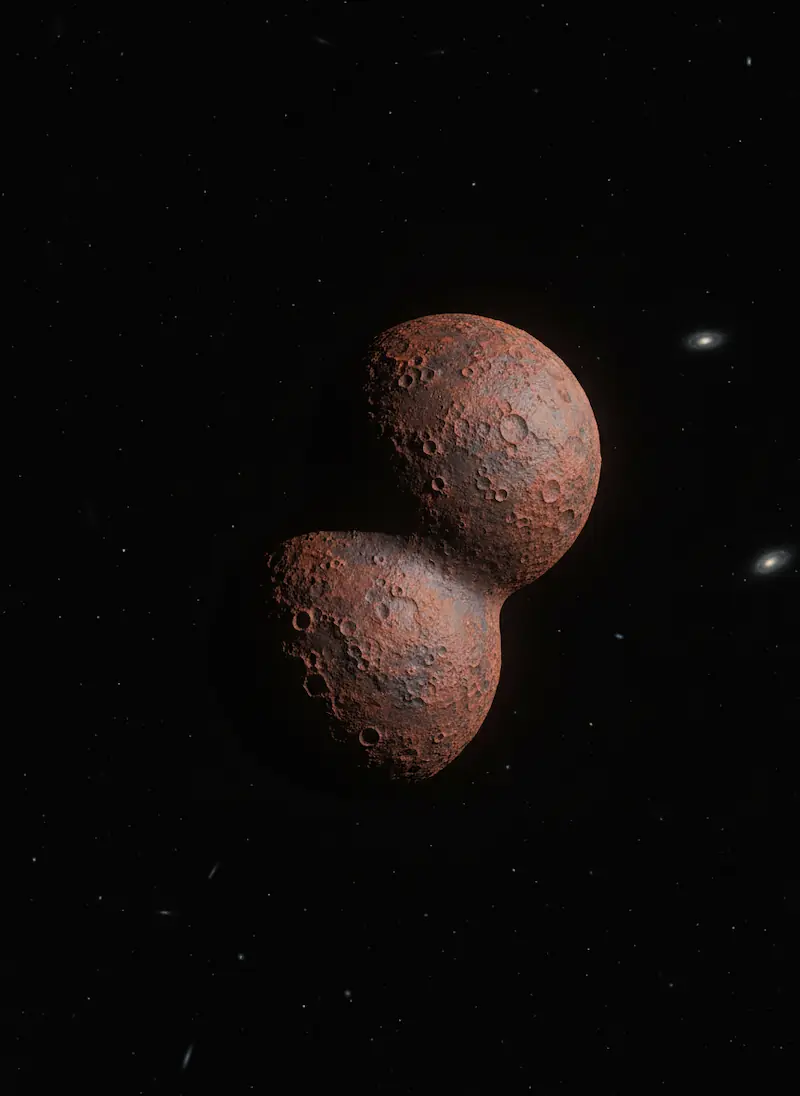 Vue d'artiste de la ceinture de Kuiper et de l'objet Arrokoth