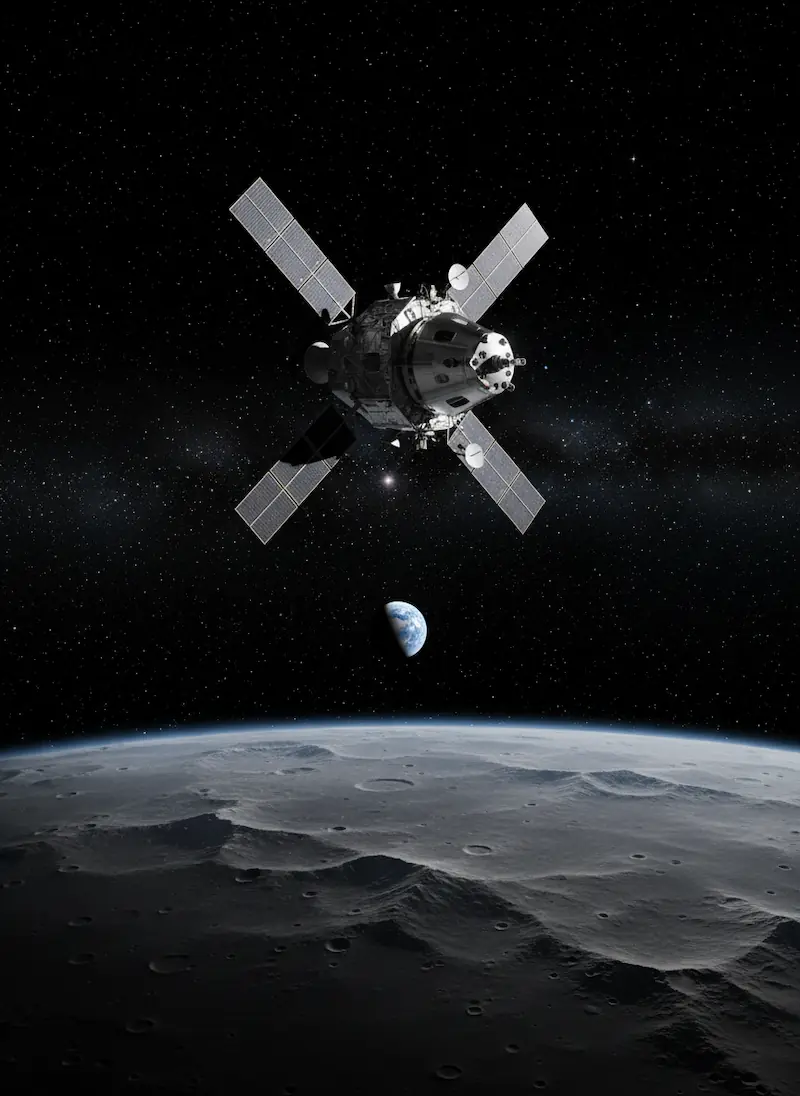 Vue d'artiste du module de service européen propulsant Orion