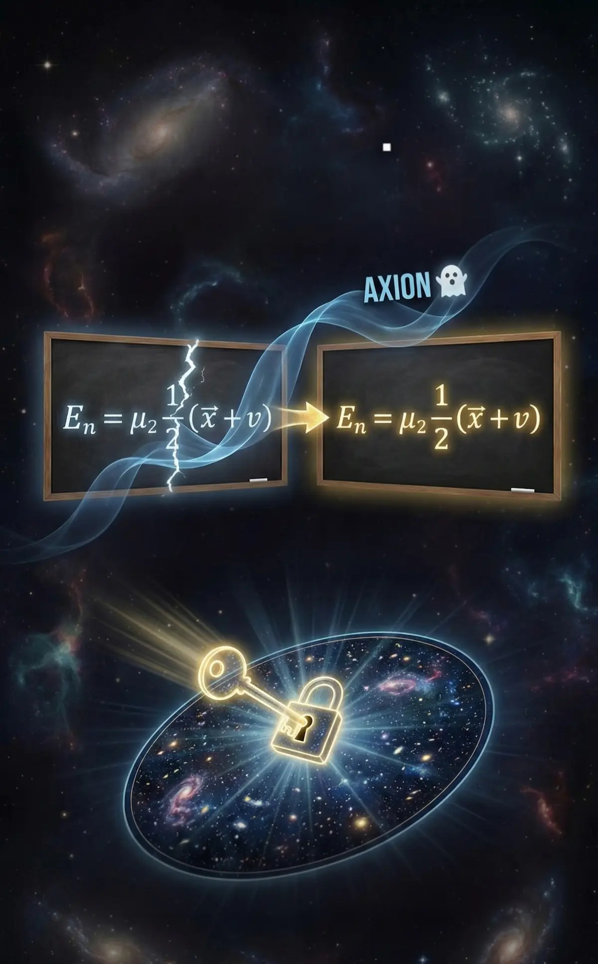 Illustration artistique de l'axion